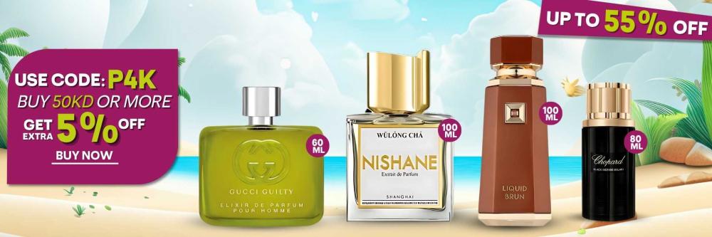 A collection of perfumes and cosmetics on Sheeel