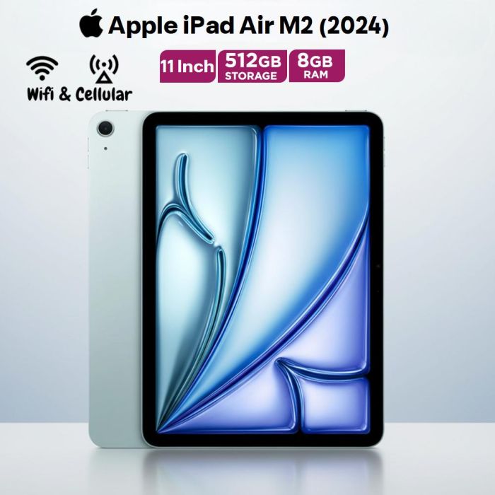 11 inch iPad Air M2 512GB Storage 8GB RAM 5G (WiFi + Cellular
