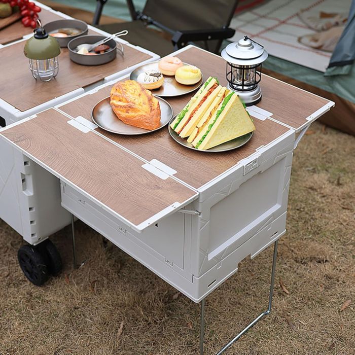 2点SET CONTAINER TABLE TOP 50L 74L Cenz-888 Camping Storage Box Aluminum Alloy Storage Box