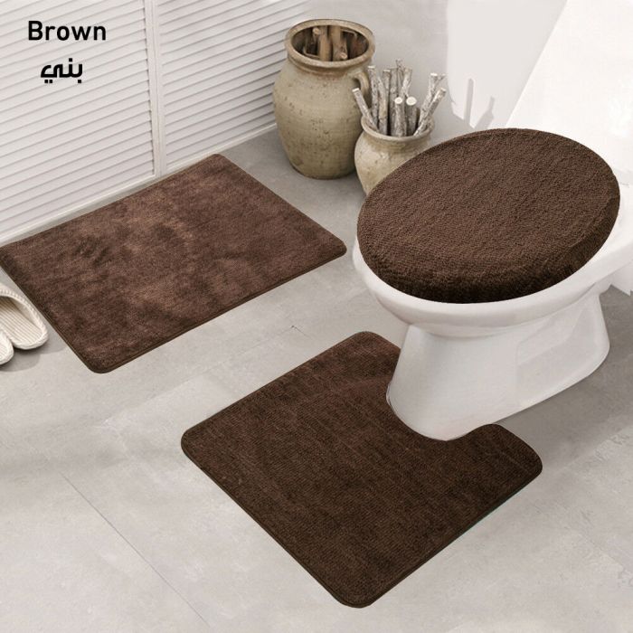 bathroom_floor_mat_3pcs_setbrwn