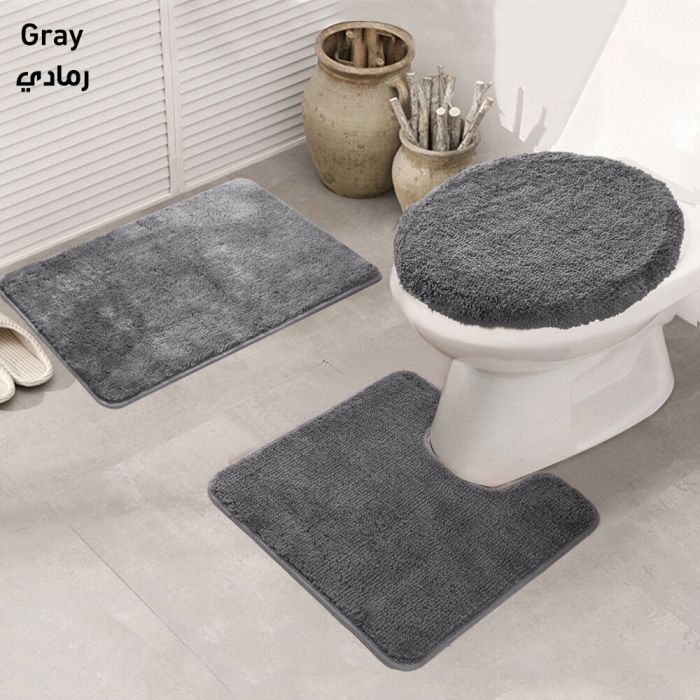 bathroom_floor_mat_3pcs_setgray