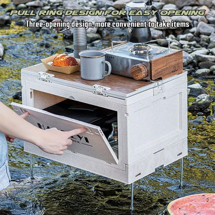 2点SET CONTAINER TABLE TOP 50L 74L Cenz-888 Camping Storage Box Aluminum Alloy Storage Box