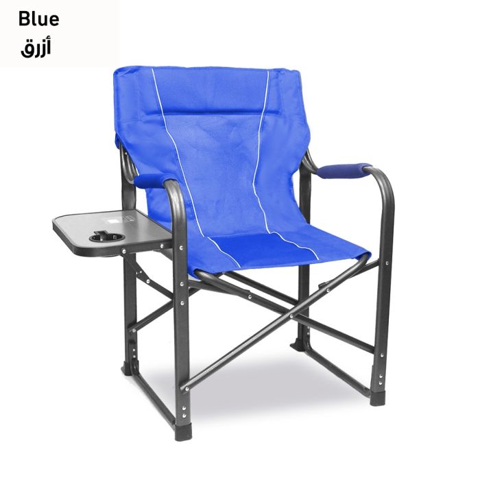 heavy_duty_foldable_chair_with_side_table_cup_holder_blue