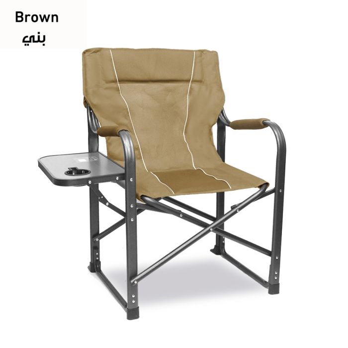 heavy_duty_foldable_chair_with_side_table_cup_holder_brown