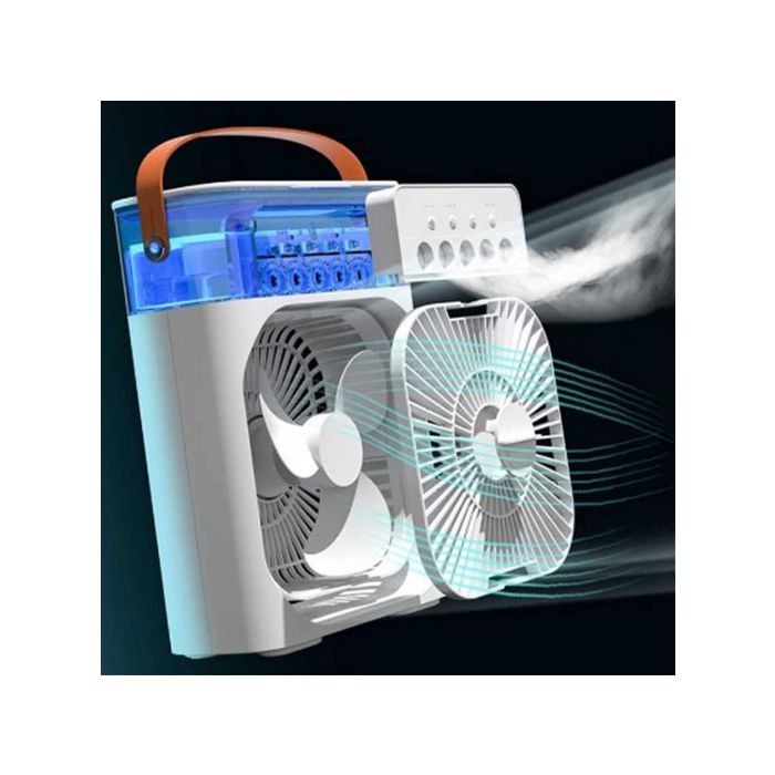 600ml Portable Air Cooler Fan with Water Spray and 7 Colors LED Light