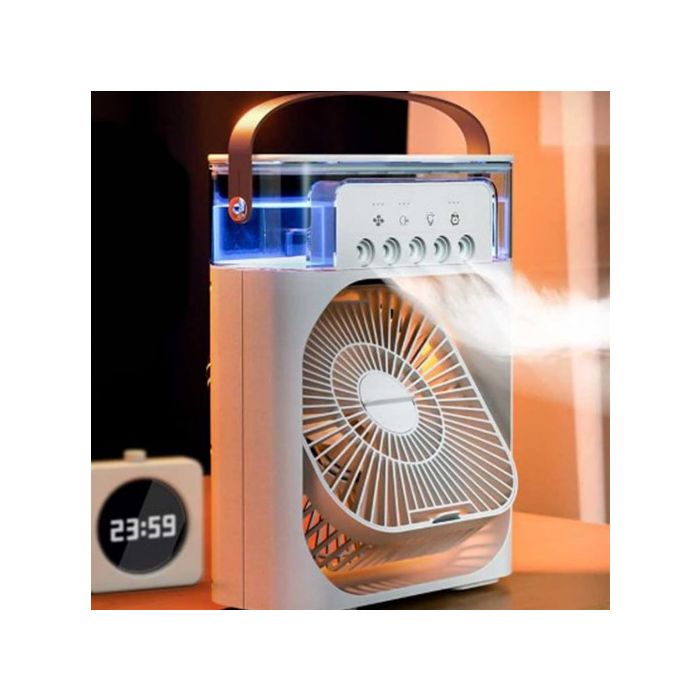 600ml Portable Air Cooler Fan with Water Spray and 7 Colors LED Light
