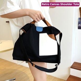 Retro Canvas Shoulder Tote