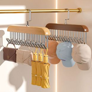 علاقة ملابس خشبية 8 علاقات مدمجة موفرة للمساحة