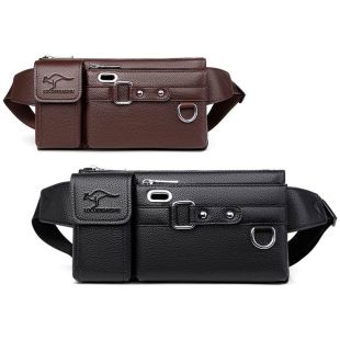 Versatile Sports PU Leather Waist Bag