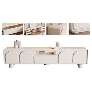 Simple Wooden TV Table  with Doors and Drawers