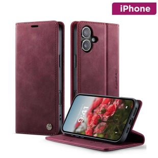 iPhone Flip Retro Slim Cow Leather Cover with RIFD Protection