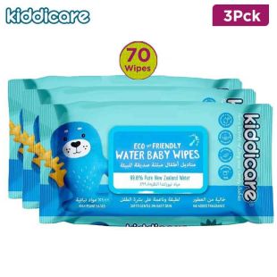 KiddiCare Wet Wipes 70 wipes for babies 99.8% pure water x 3