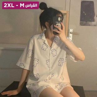 طقم بيجامة شورت بتصميم Bear للسيدات