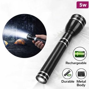 Rechargeable 5W Long-Range CREE LED Flashlight with Dual Batteries