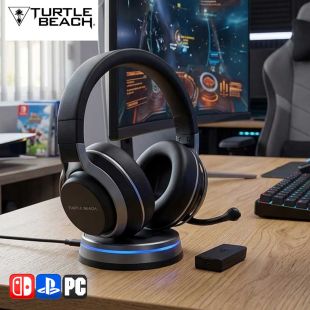 سماعة ألعاب لاسلكية Stealth Pro مع عزل الضوضاء لأجهزة PS5 و PS4 و PC و Switch من Turtle Beach