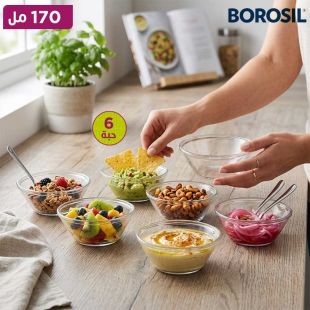 طقم 6 أوعية تقديم زجاج بوروسيليكات سعة 170 مل من Borosil