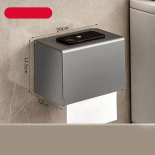 Wall Mounted Aluminum Tissue Box with Shelf