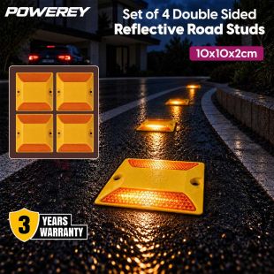 Powerey Set of 4 Double Sided Reflective Road Studs