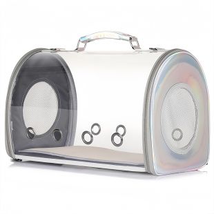 حقيبة قطط قابلة للتهوية شفافة – أبيض