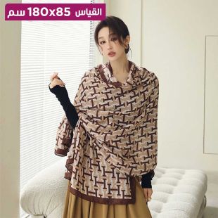 وشاح من القطن والكتان بتصميم حرف H للنساء 85 × 180 سم