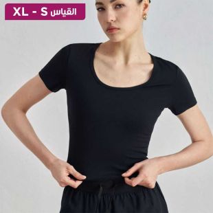 تيشيرت رياضي بأكمام قصيرة للسيدات