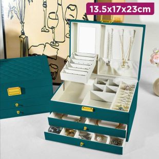 Stylish Rectangular Travel Jewelry Organizer Box 13.5 x 17 x 23cm