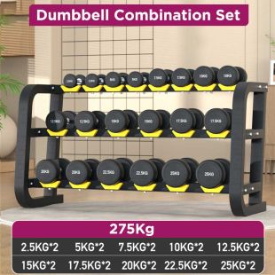 2 Professional Men’s Dumbbell Combination Set 275KG with Rack