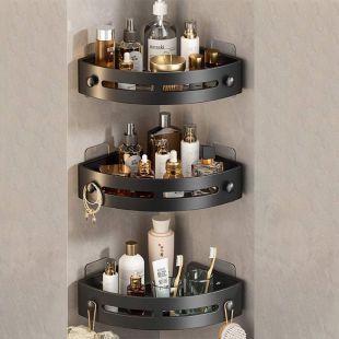 رف زاوية مثلث مُثبت على الحائط ذاتي اللصق