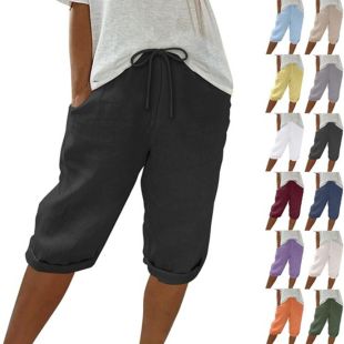Cotton Linen Relaxed Short Pants for Women