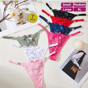 Women's Lace Underwear Assorted Colors - 7Pcs