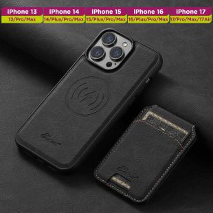 غطاء حماية Magsafe مع حافظة بطاقات مغناطيسية لأجهزة أيفون