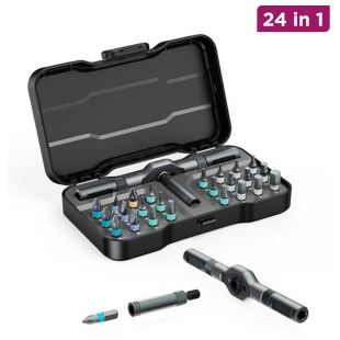 Screwdriver Set 24 in 1 with Multiple Bits and T-Handle