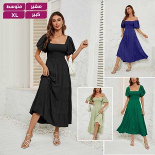 فستان أنيق عالي الخصر للسيدات