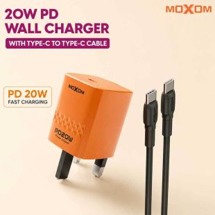 20W PD Wall Charger with Type-C to Type-C Cable by Moxom