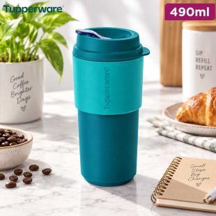Eco Travel Coffee Cup with Leak-Proof Lid 490ml by Tupperware