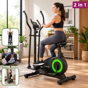 2 in 1 Bike and Elliptical Trainer with Seat by Black Bull – Free Installation
