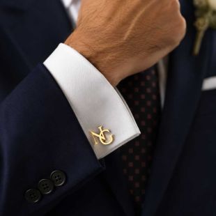 Personalized Initial Cufflinks with Custom Name Initials - Gold Plated