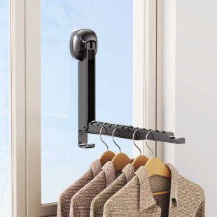 Foldable Extendable Wall-Mounted Clothes Drying Rack, PVC
