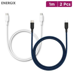 EnerGix Q8 Cable Lite USB-C to USB-C Cable 1m + Q8 Cable USB-C to USB-C Cable 1m
