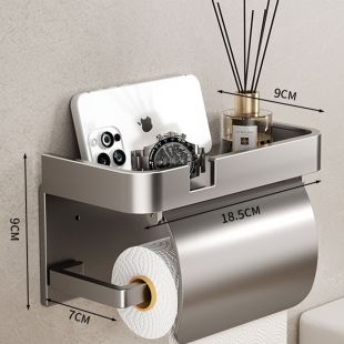 Aluminum Toilet Tissue Stand with Protective Cover and Shelf