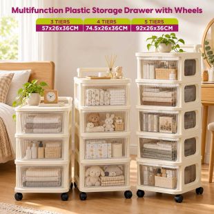 Multifunction Plastic Storage Drawer with Wheels