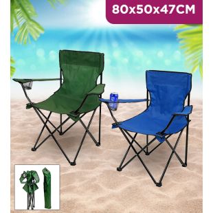 Heavy Duty Foldable Chair with Cup Holder