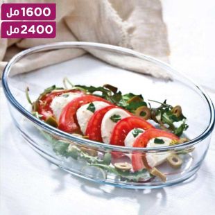 وعاء طعام بيضاوي من زجاج البوروسيليكات 1600 أو 2400 مل