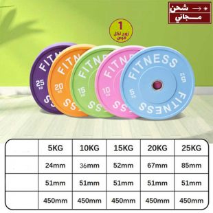 طقم أقراص أوزان مطاطية بألوان Macaron للتدريب - 1 زوج لكل قرص