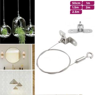 Adjustable Stainless Steel Hanging Wire Set with Flexible Joint - 1Pcs