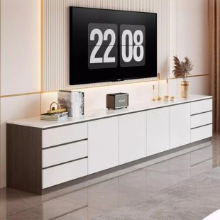 Wooden TV Cabinet with Slate Countertop