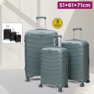 Set of 3 PP Trolley Hard Luggage 51 + 61 + 71cm by Royal King
