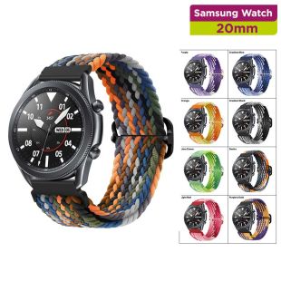 Elastic Nylon Braided With Slide Buckle Watch Strap For Samsung Watch 20mm