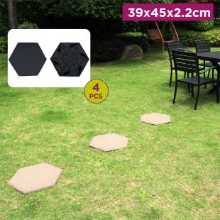 Outdoor Garden Hexagon Stepping Stones 4 Pcs Set