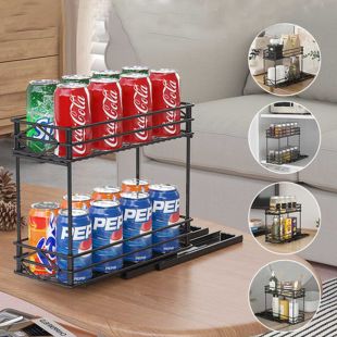 Sliding Rail Kitchen and Bathroom Storage Rack